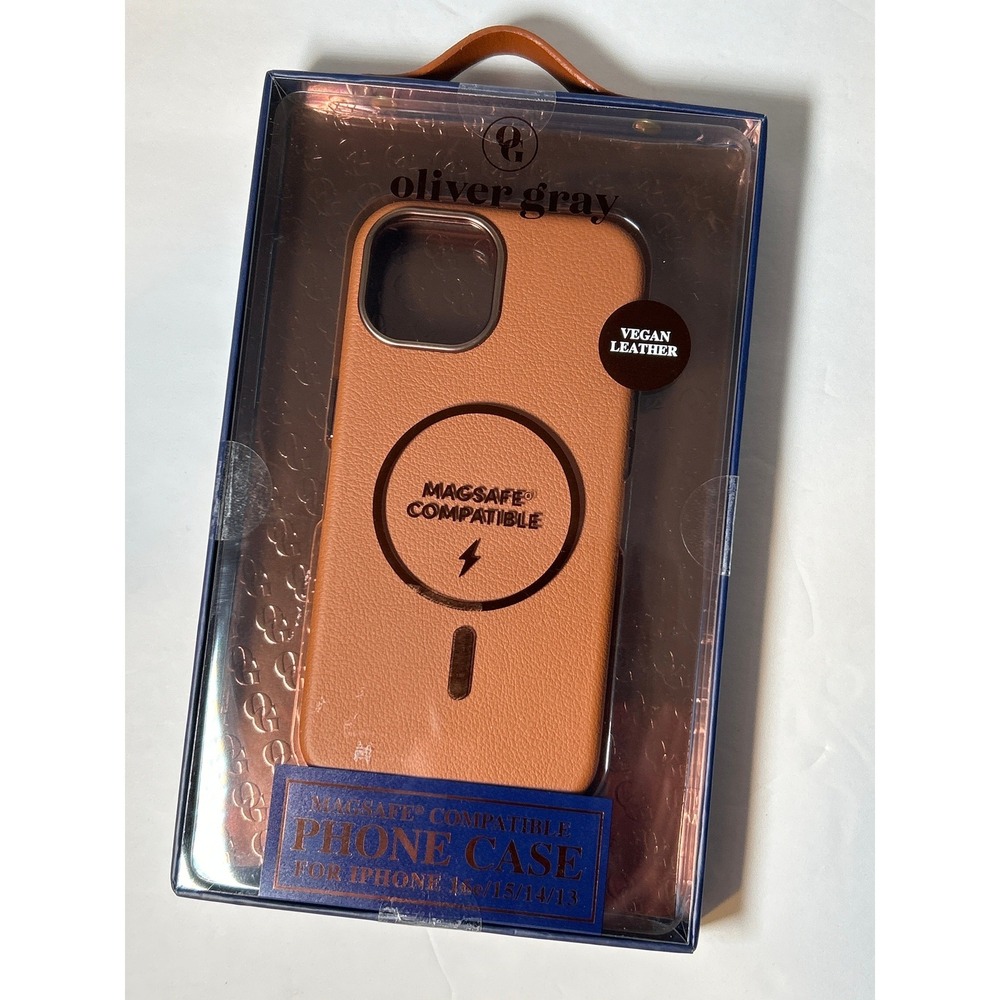 Oliver Gray MagSafe Vegan Leather Case for iPhone 13/14/15/16e NEW Sealed